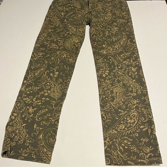 Chaps Women's Jeans Green and tan Paisley Size 4 - Picture 5 of 9